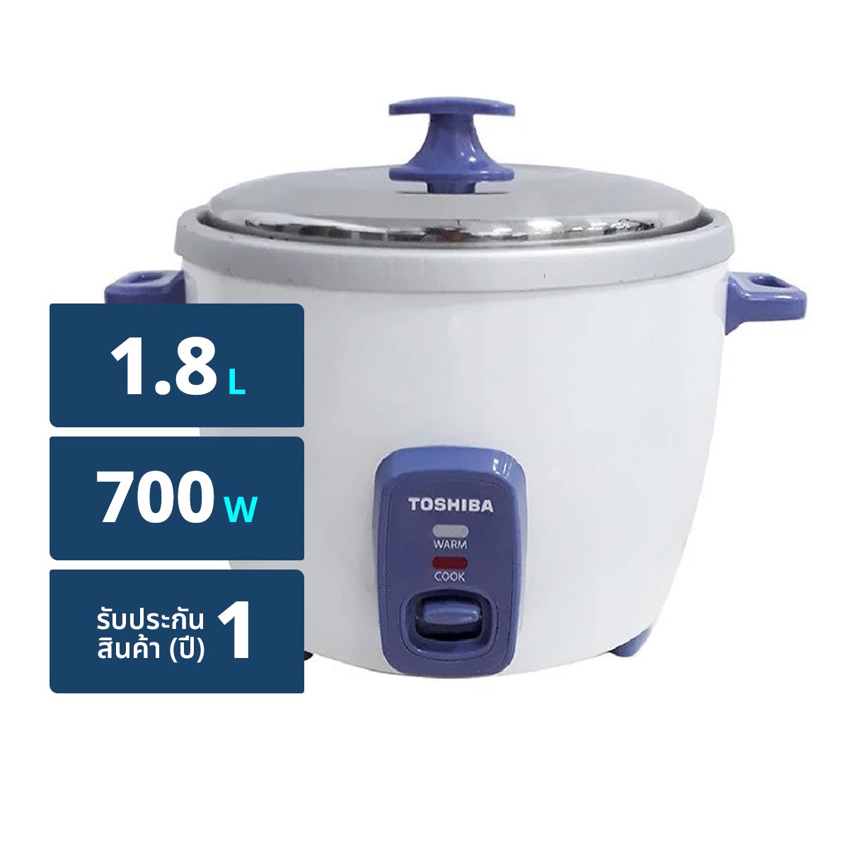 TOSHIBA Rice Cooker Model RC-T18CE Capacity 1.8 L White Color