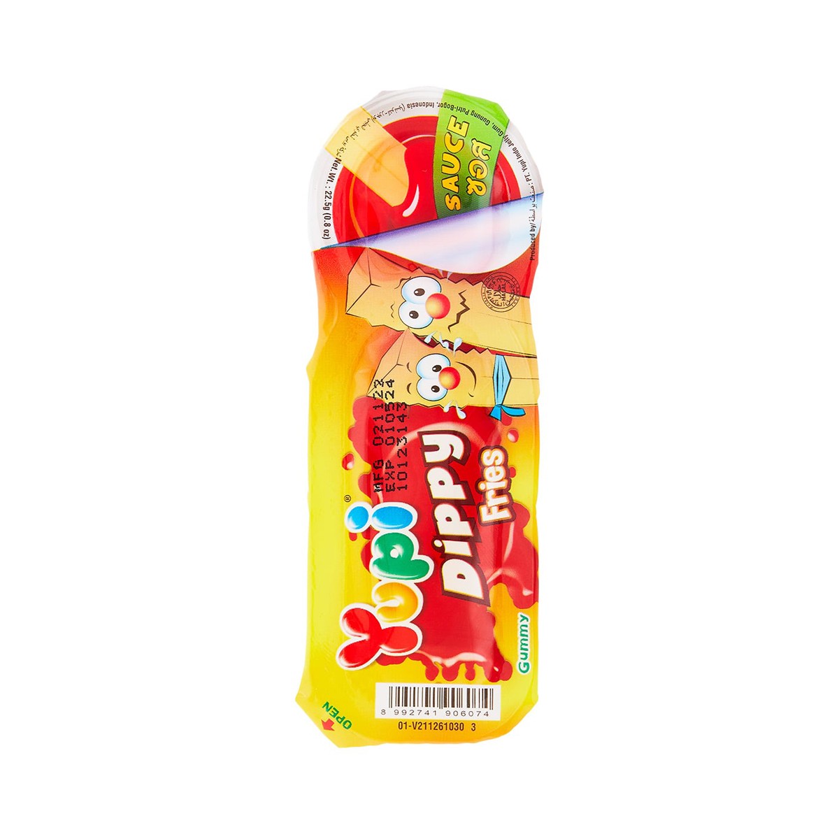 YUPI Dippy Fries (Gelatin Jelly Pineapple and Strawberry Flavors) 22.5 g.