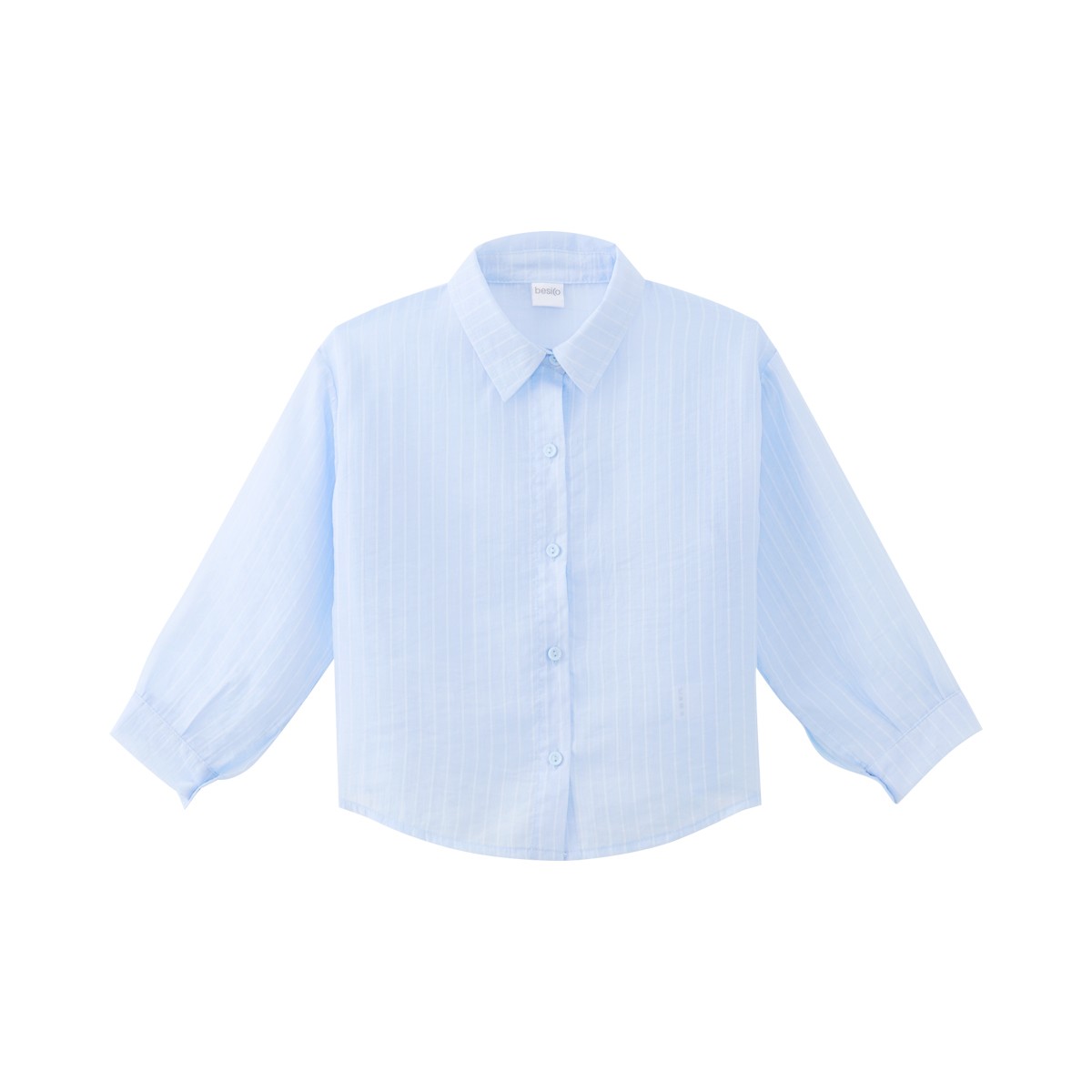 เบสิโค เสื้อเชิ้ตคอปกเด็กหญิง สีฟ้า ไซส์ 4