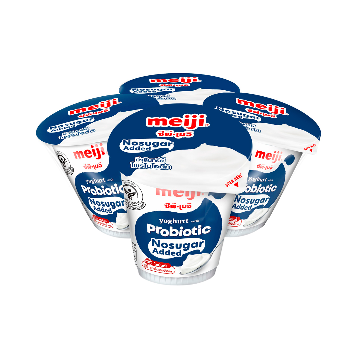 MEIJI No Sugar Added Formula Yoghurt with Probiotic 135 g. Pack 4