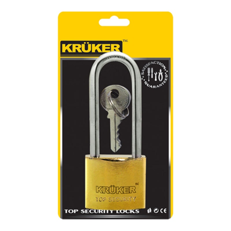 KRUKER Gold Padlock with Long Shackle 38 mm.