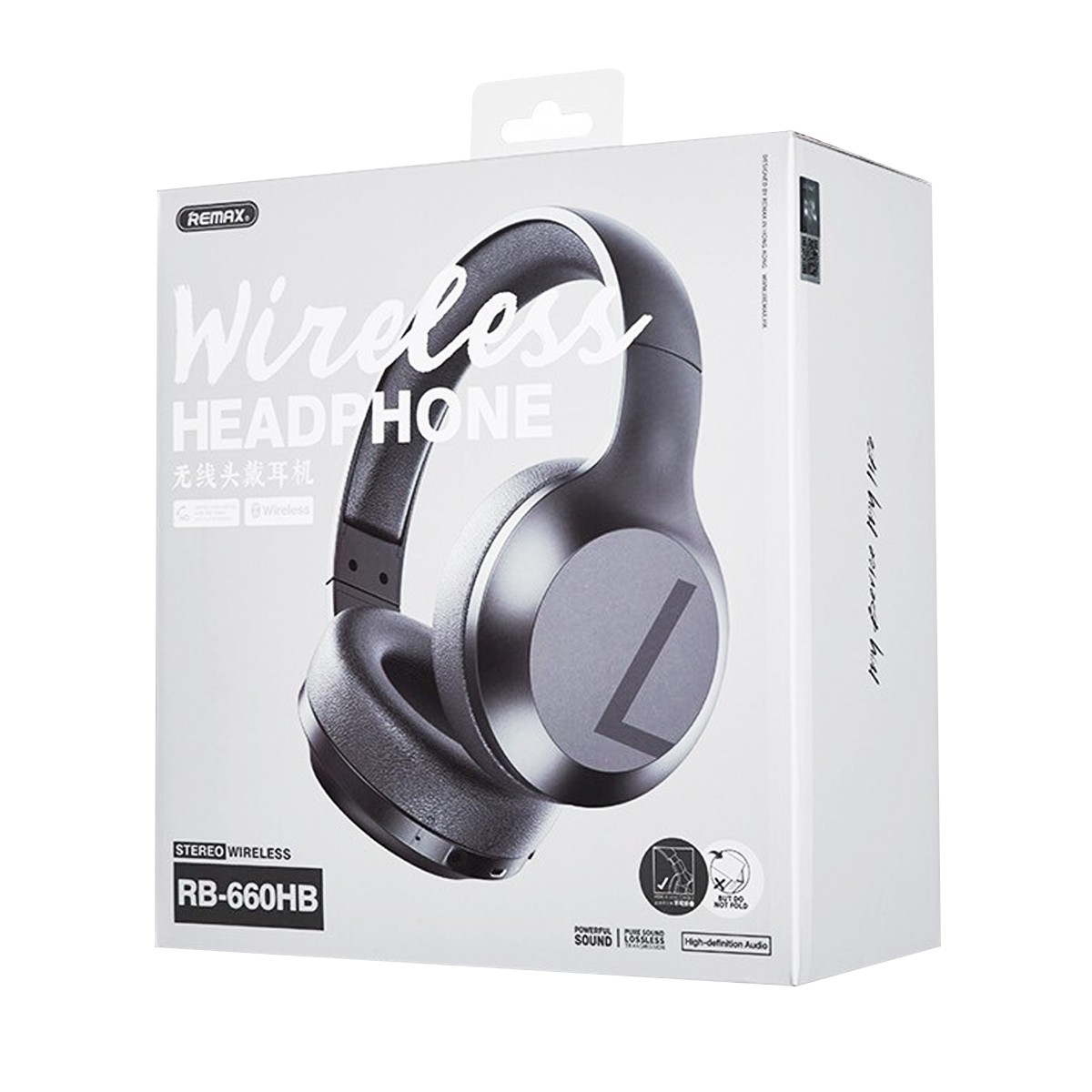 REMAX Wireless Headphones Model. RB-660HB Black Colour