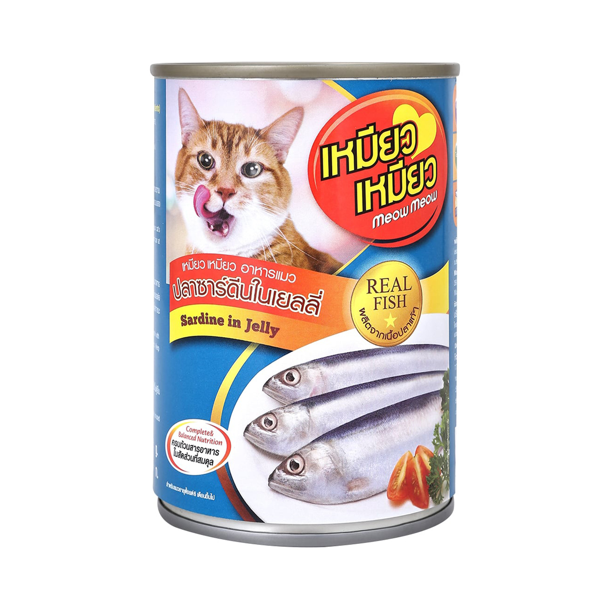 MEOW MEOW Wet Cat Food Sardine in Jelly 400 g.