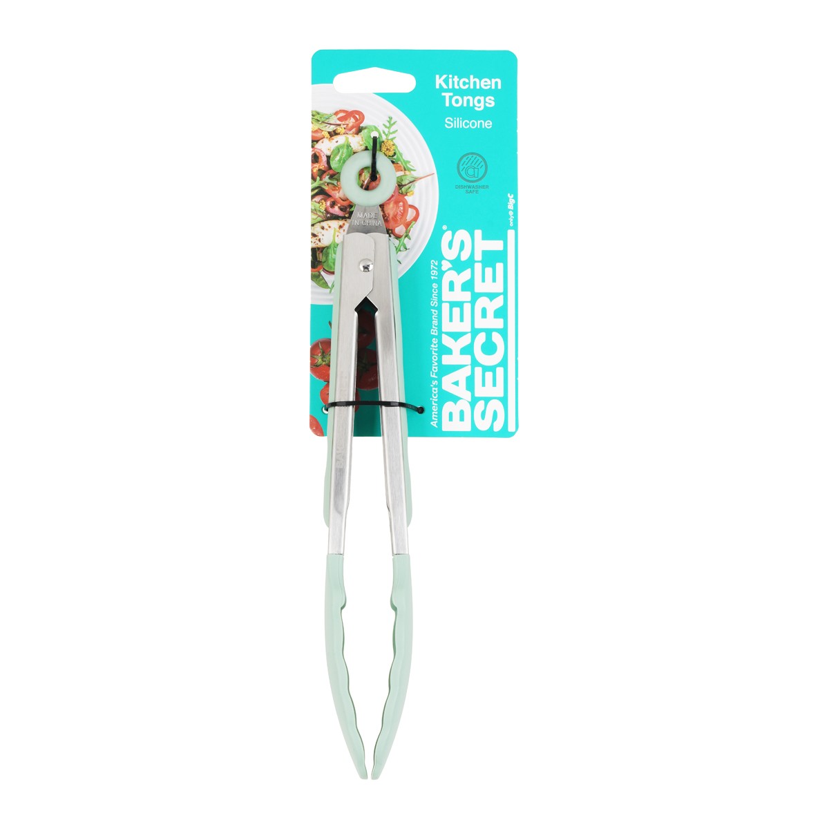 BAKER'S SECRET Silicone Kitchen Tongs 27 cm. Color Green