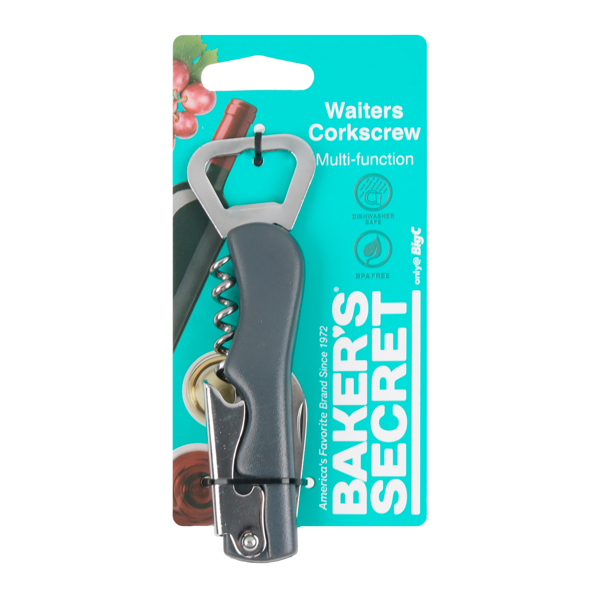 BAKER'S SECRET Metal Multifunction Opener Color Silver