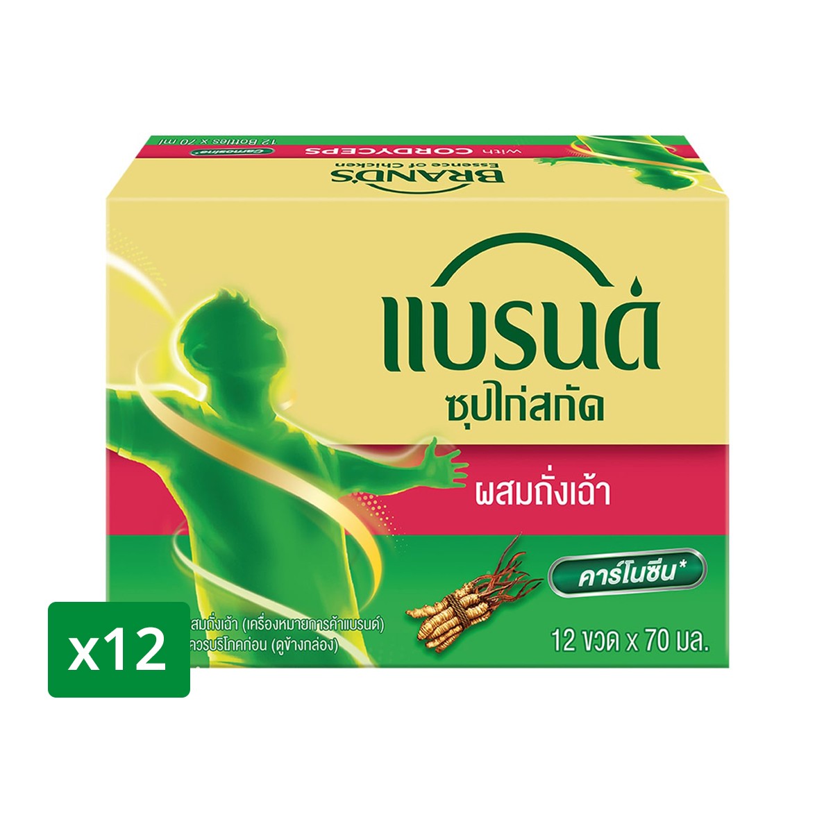 BRANDS Essence of Chicken with Cordyceps 70 ml. Pack 12