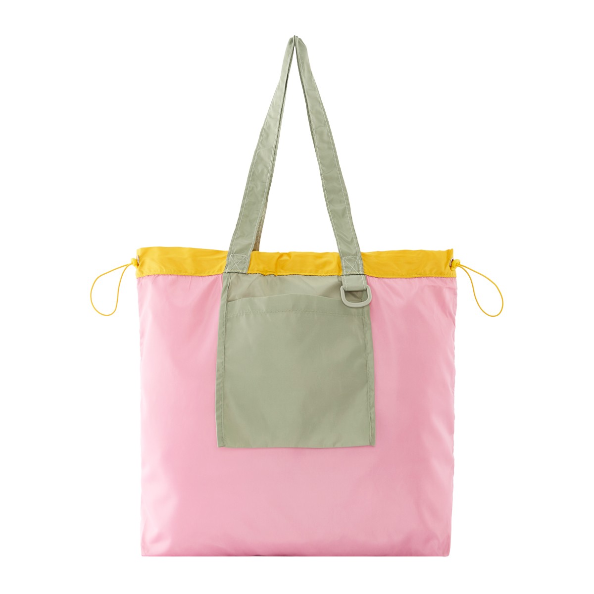 EMILY Foldable Shoulder Bag Model. FCSL2602SM013 Pink/Green Color