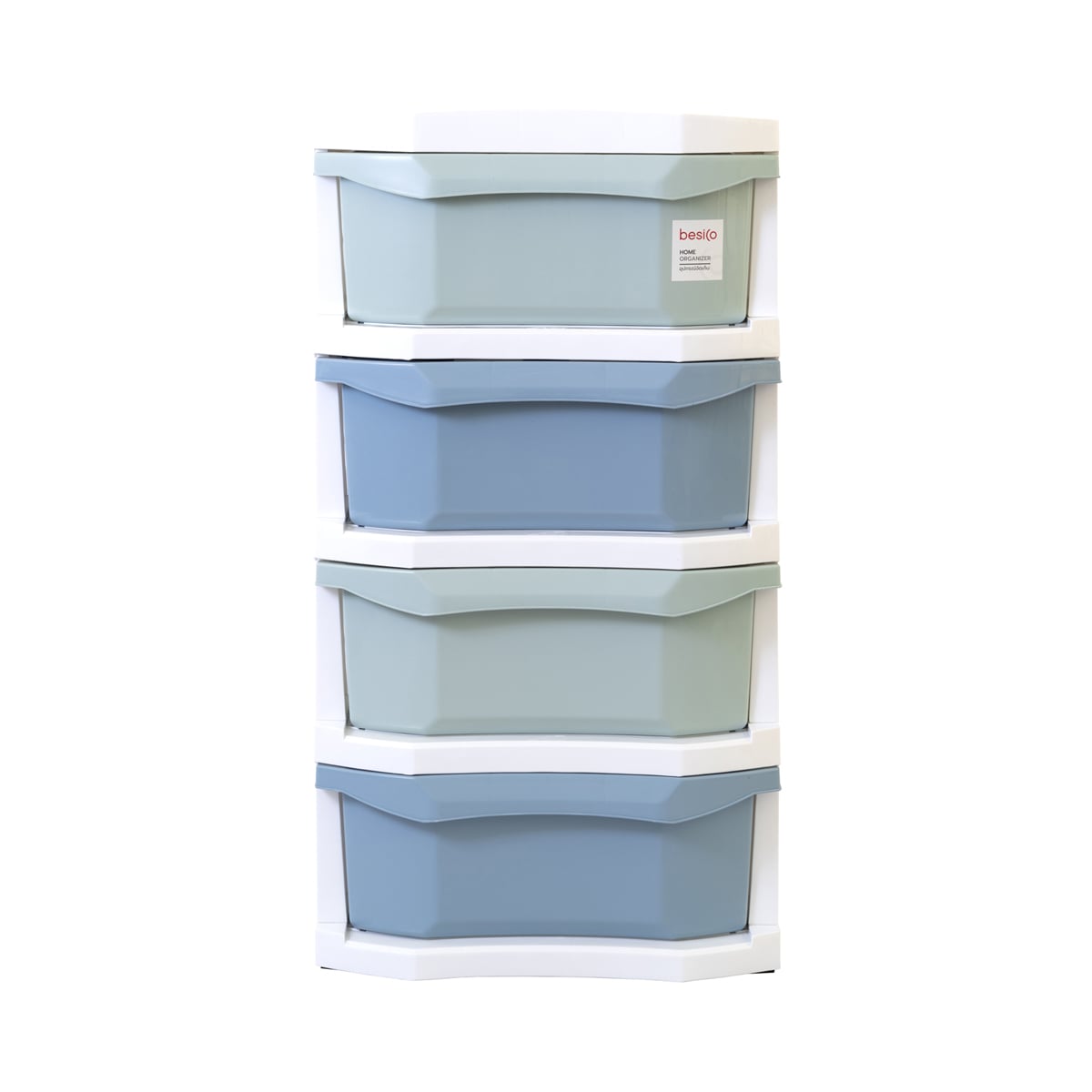 BESICO Plastic Jasmine Drawers Model 1500M4 Color Blue-Green