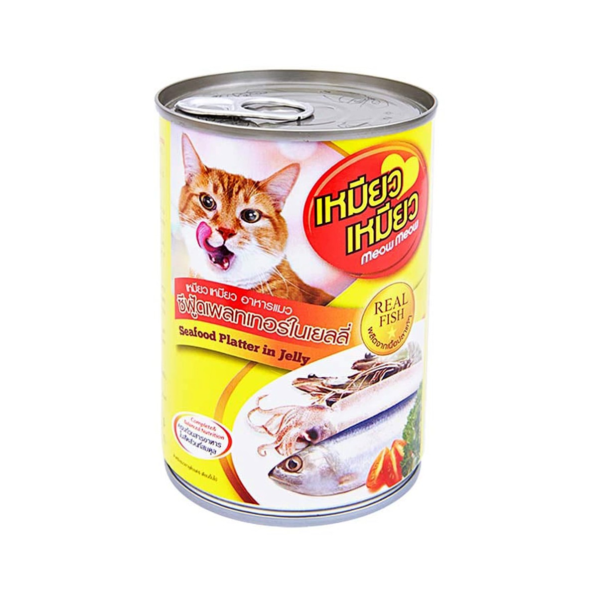 MEOW MEOW Wet Cat Food Seafood Platter in Jelly 400 g.