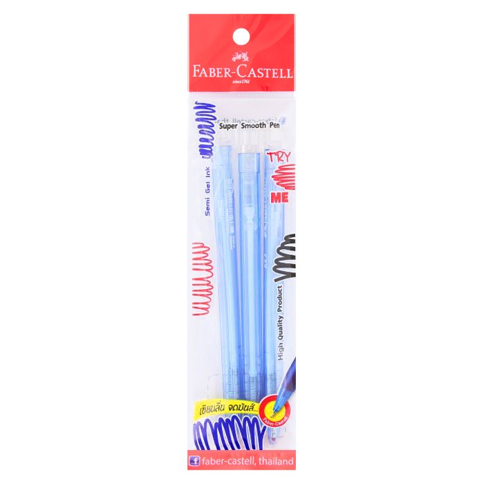 FABER-CASTELL Semi Gel Ink Pen RX Blue Pack 3