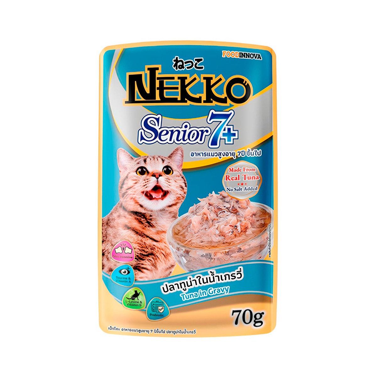 NEKKO Senior 7+ Cat Food Tuna mix Fiber 70 g.