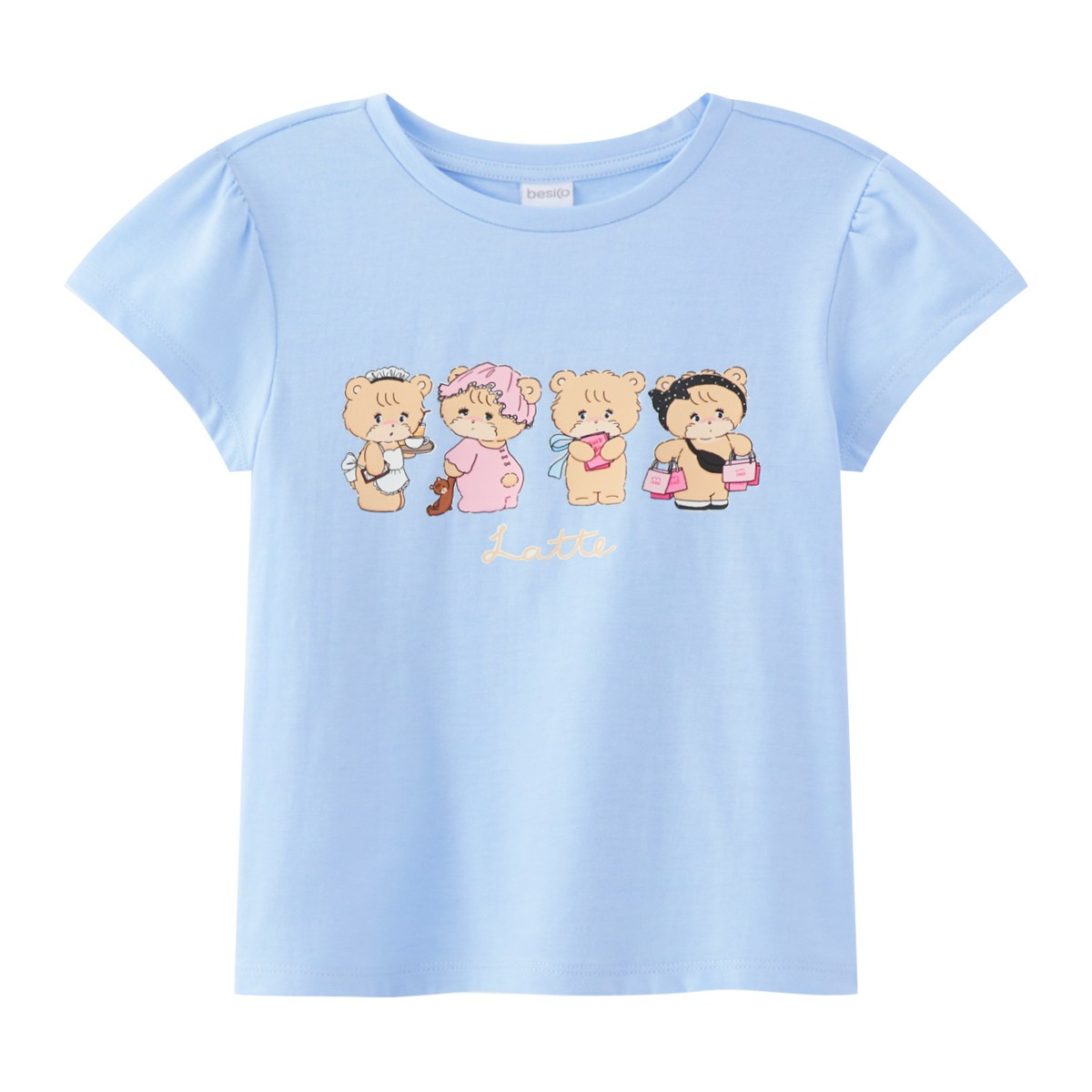 เบสิโค เสื้อยืด สำหรับเด็กหญิง รุ่น BMMX2603LG009 สีฟ้า