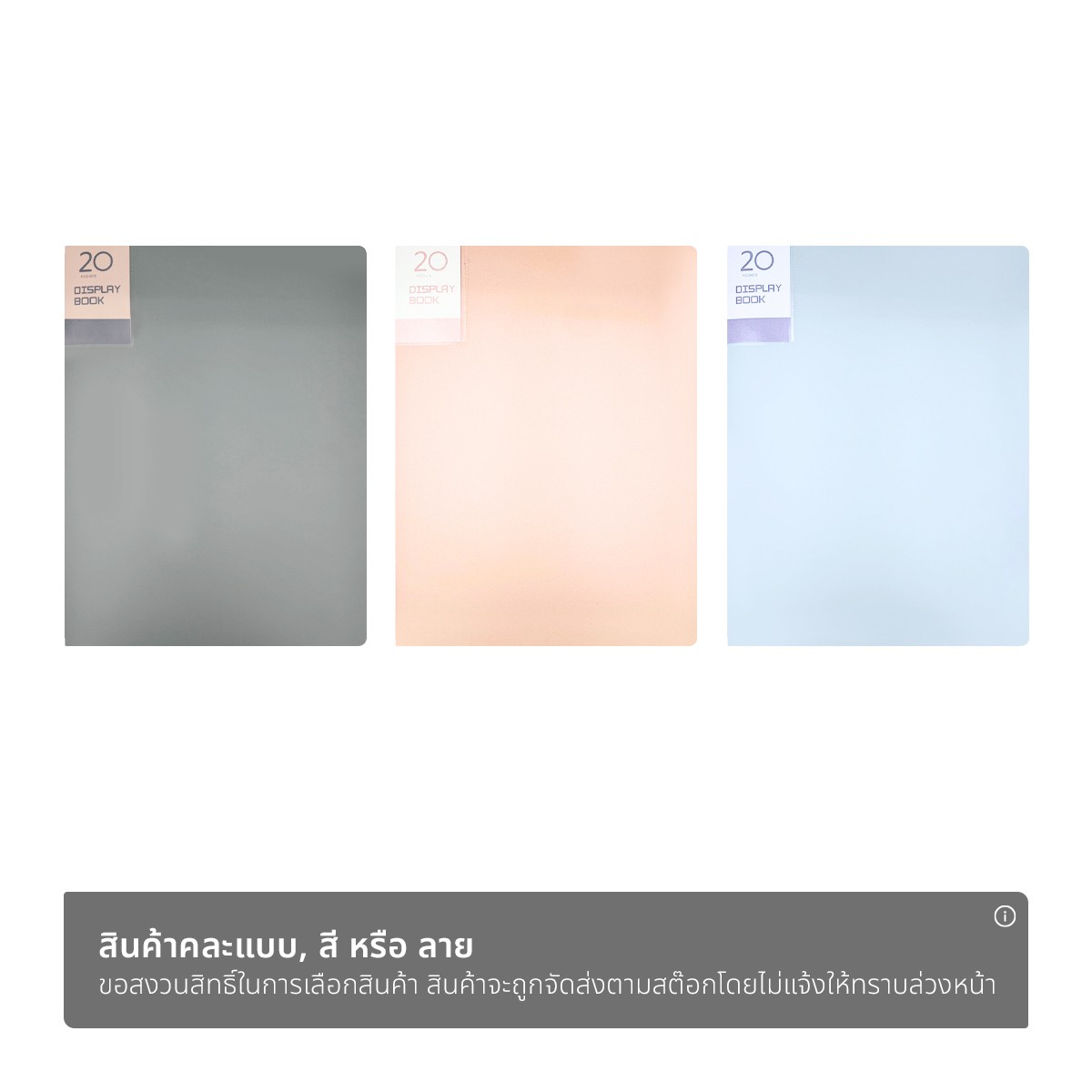 LITTLE SHELL 20 Pocket Display File No. 20P-C818 Assorted Colors