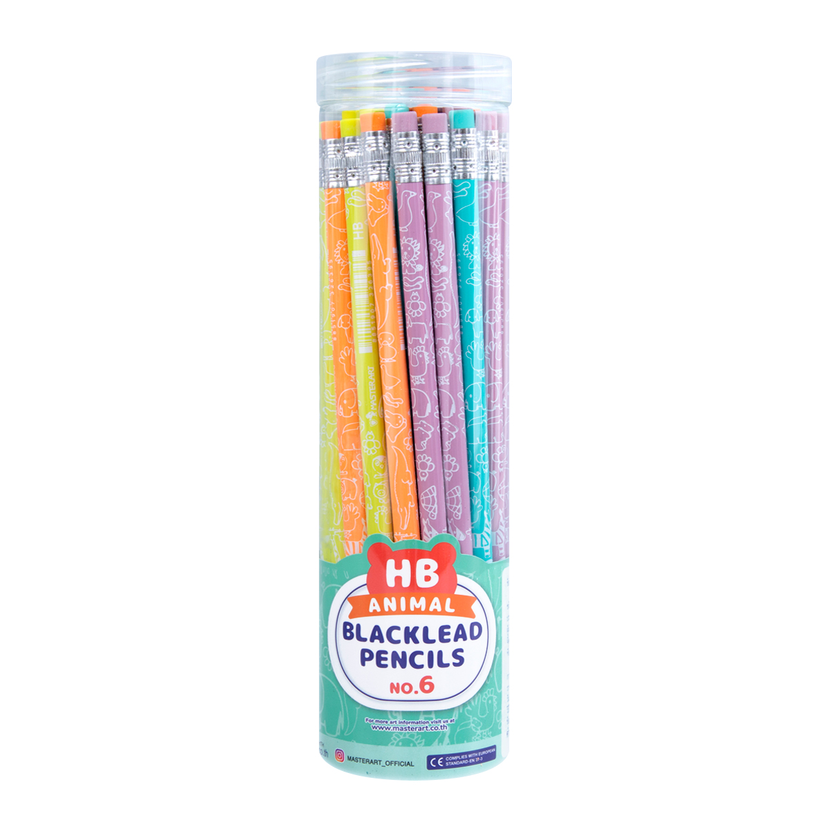 MASTER ART HB Animal Blacklead Pencils No. 06 x 36 units Assorted Patterns