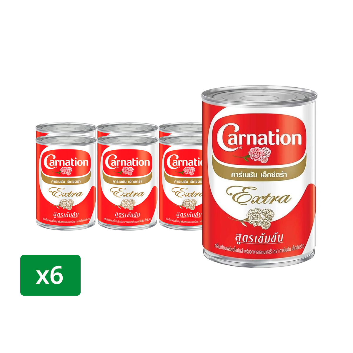 คาร์เนชัน เอ็กซ์ตร้า ครีมเทียมพร่องไขมัน 385 ก. x 6 ชิ้น