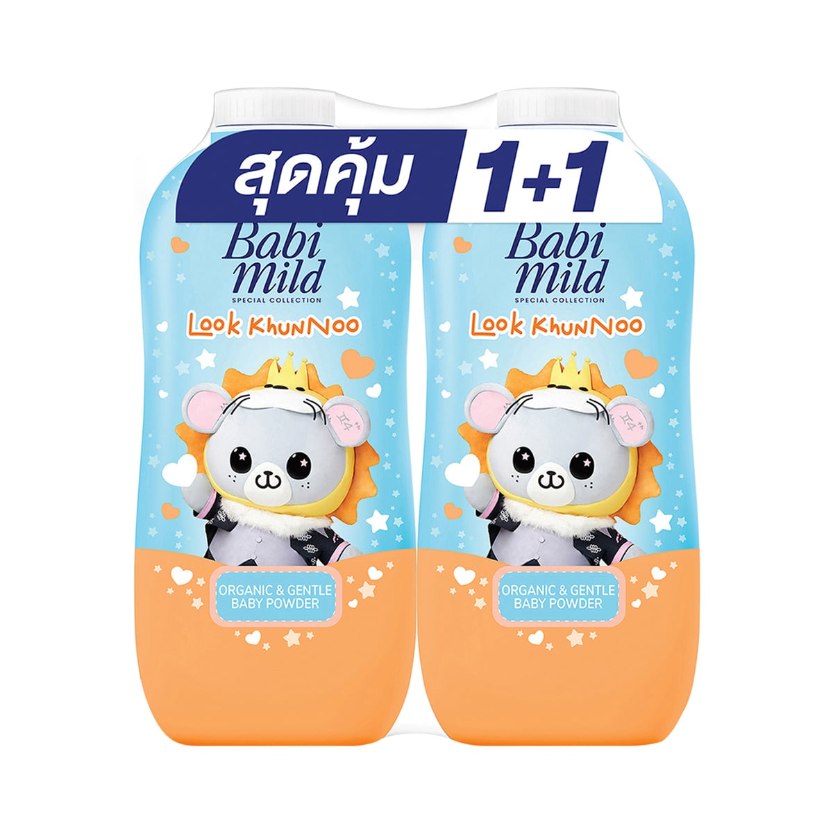 BABI MILD Special Collection Organic & Gentle Baby Powder 350 g. Pack 1+1