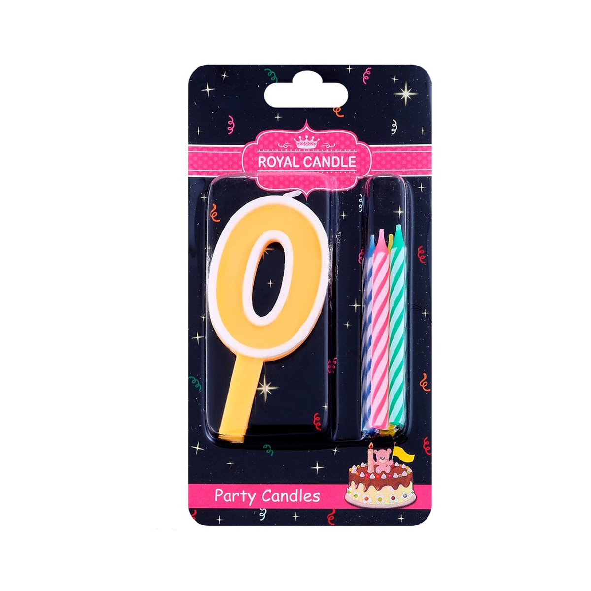 ROYAL CANDLE Party Candles Number 0 Assorted Colors