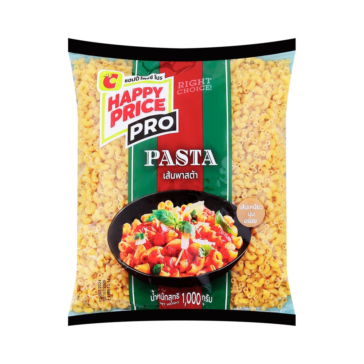 BIG C HAPPY PRICE PRO Macaroni Pasta no.32 1000 g.