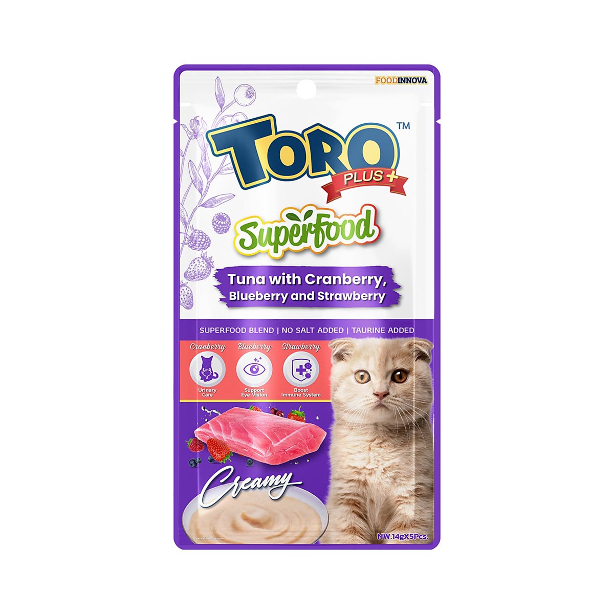 TORO Plus Cat Treat Tuna with Cranberry Blueberry and Strawberry 60 g.