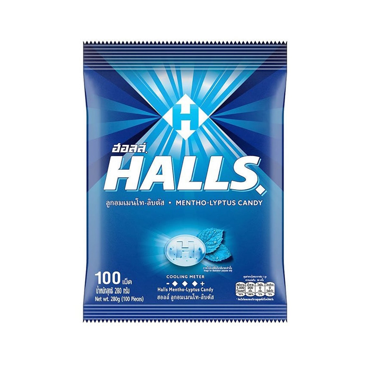 HALLS Candy Mentho-Lyptus Flavor 100 pcs