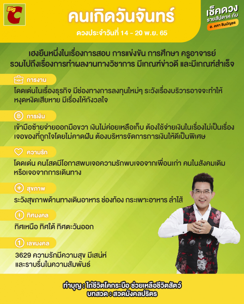 ดูดวง บิ๊กซี ประจำสัปดาห์ นี้ เช็คดวง 14
